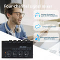 MX400 Mini 4-Channel Audio Mixer Ultra Compact Sound Low Noise With Power Adapter DJ Karaoke Audio Mixer Headphone Amplifier ﻿