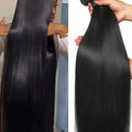 Straight Bundles Human Hair 12A Human Hair 3 Bundles Straight Hair Brazilian Hair Human Hair Bundles Virgin Human Hair Bundles Remy Human Hair Bundles 20 22 24 Inch Human Hair Extensions