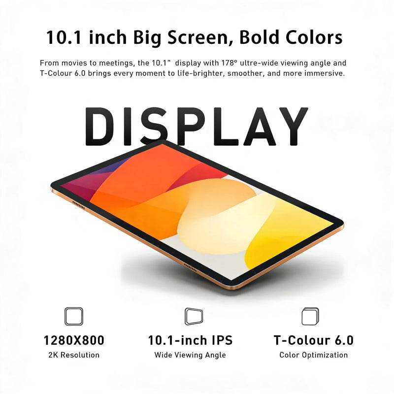 4000mAh Battery Tablet PC, 8GB+256GB Storage, HD Camera, Android 15 OS for Entertainment & Business
