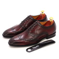 Size 7-12 Handmade Men's Wingtip Oxford Shoes Genuine Calfskin Leather Brogue Dress Shoes Classic Business Formal Shoes for Men
