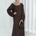 Eid Islamic Modest Dress for Women Abaya Lace-up Sleeve | SAMAG