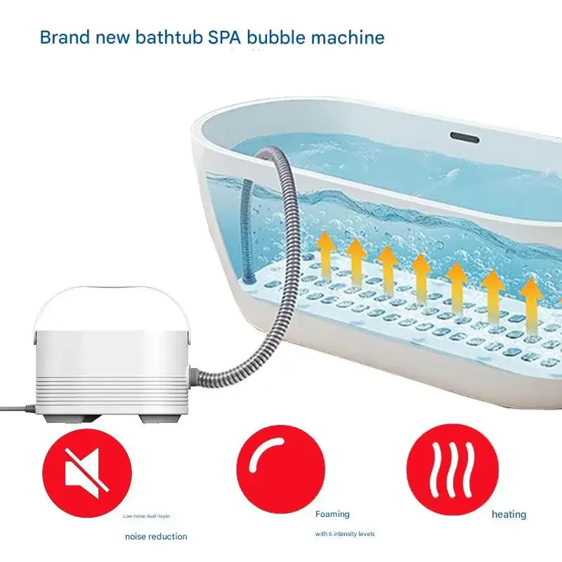 Electric Bubble Massage Mat for Bathtub Spa with Heating Function Wireless Remote Control Multiple Speed Intensity Home Use