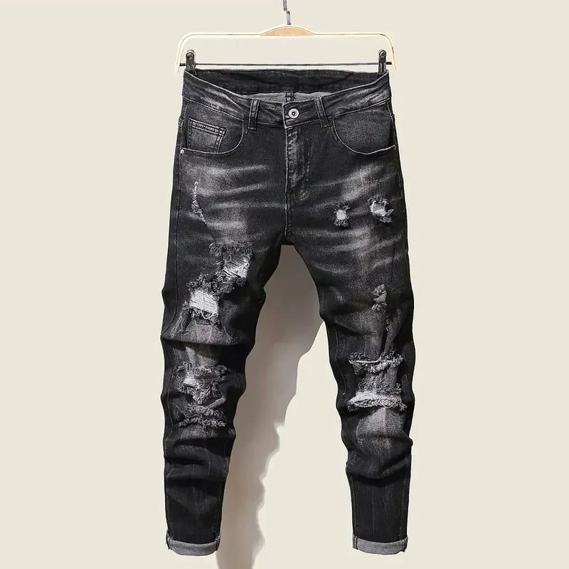 Fashion Men's Jeans Pants Stretch Blue Skinny For Casual | SAMAG
