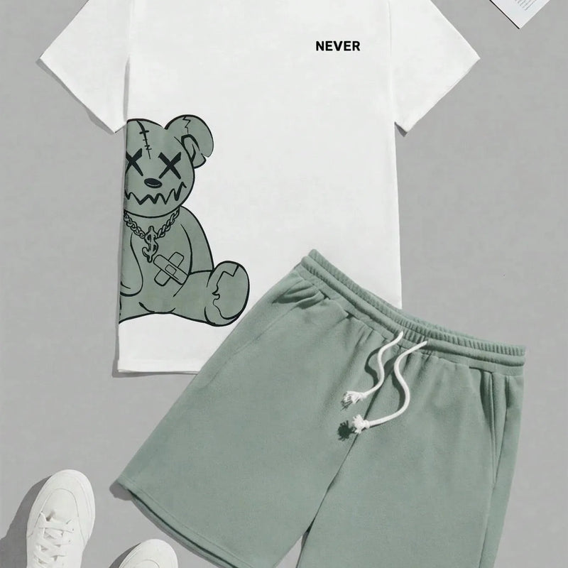 Summer Men's Suit with Bear Print Breathable Lightweight | SAMAG