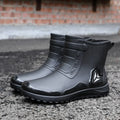 Fashion Outdoor Men's Rain Boots Short Tube Hiking Fishing Water Shoes Anti-slip Chef Work Ankle Boots Waterproof Non-slip Shoes