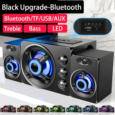 HIFI 3D Stereo Speakers Colorful LED Heavy Light AUX USB | SAMAG