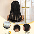 Full Lace Synthetic African Cornrow Braided Wigs for Black Women 18 Inches Lace Frontal Knotless Box Braiding Wigs with Wavy
