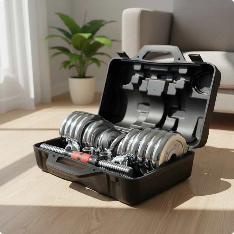 Dumbbell Set with Storage Case Chrome-Plated with Weights | SAMAG