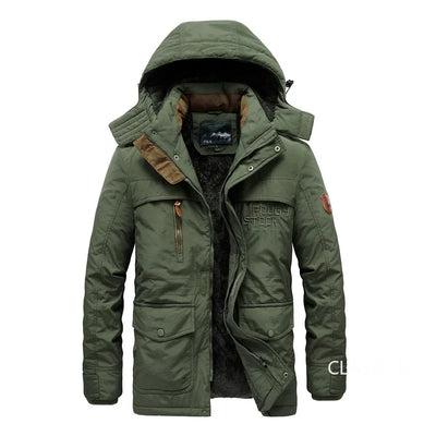 Men Hooded Long Down Jackets Casual Overcoats Warm Parkas | SAMAG