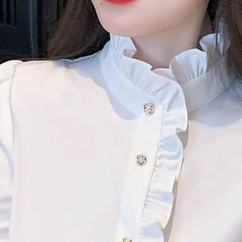 Woman Spring Autumn French Style Elegant Shirts Lady - View 4 | SAMAG