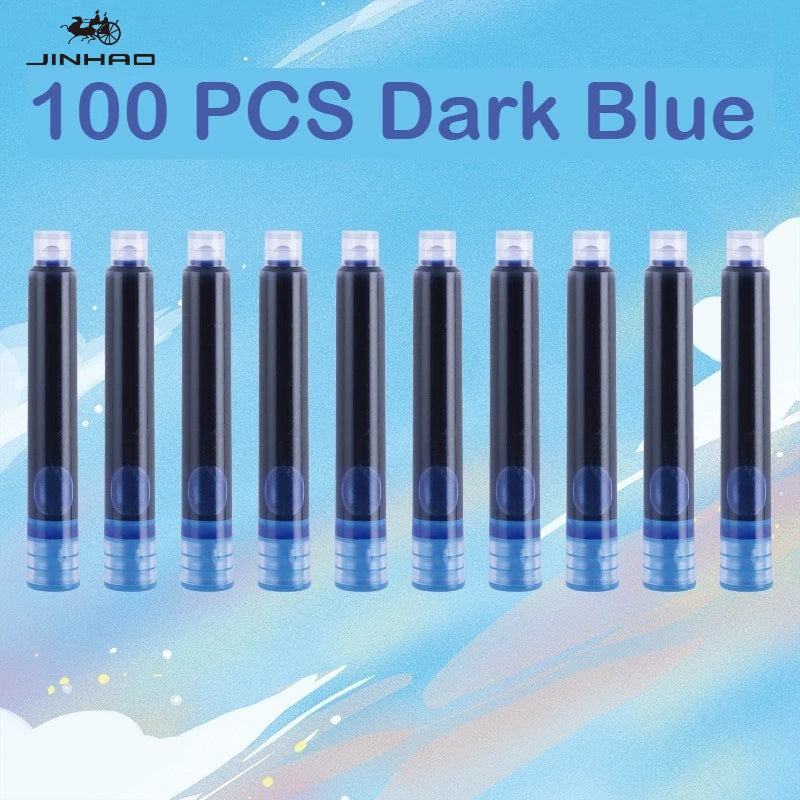 500/12 PCS JINHAO 12 Colors 3.4mm Non carbon Fountain Pen Ink Universal Sac Cartridges Refills School Office Supplies Stationery