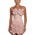 FATAPAESE 3D Flowers Corset Short Evening Dresses Luxury | SAMAG