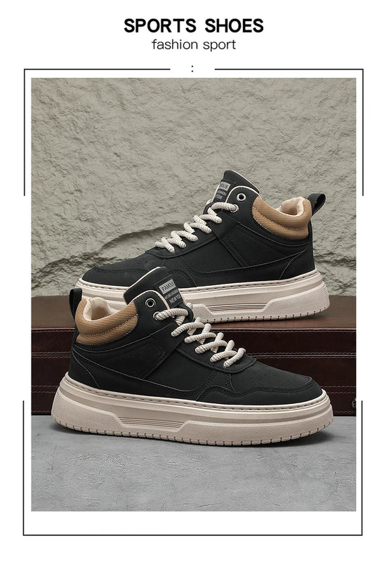 Men's shoes four seasons breathable soft-sole non-slip casual shoes fashion youth Joker flat shoes Thick sole sports board shoes
