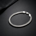 18K Gold 6MM Geometry Chain 925 Sterling Silver Bracelets for Women Men Fashion Wedding Christmas Gifts - Visuel 6 | SAMAG