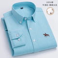 S~6XL Cotton Oxford Shirt For Men's Long Sleeve Plaid | SAMAG