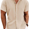 Men's Fashion Casual Solid Color Shirt Pullover Button | SAMAG