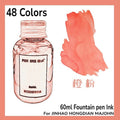 60ml 48Colors Fountain Pen Ink Cartridge Writing Dip Pen Ink Refill Stationery School Supplies For JINHAO HONGDIAN MAJOHN