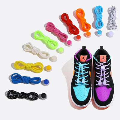 Spring Lock Shoelaces No Tie Shoe Laces Sneakers Round | SAMAG