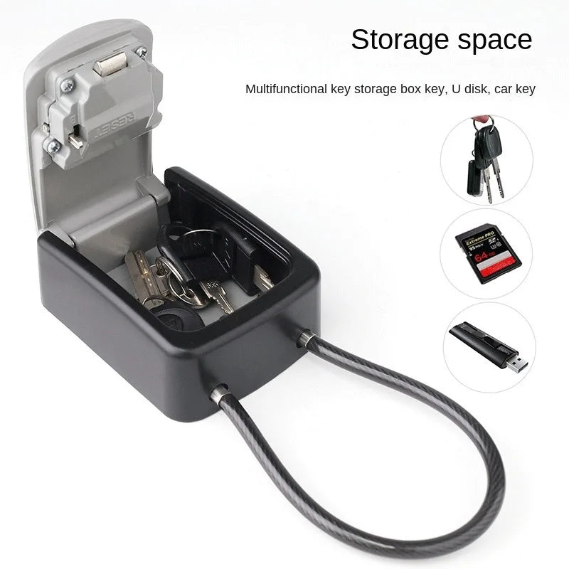 Key Lock Box 4 Digit Combination Safe Waterproof Storage with Removable Chain Security Anti - theft - View 2 | SAMAG