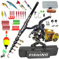 Telescopic Fishing Rod Reel Combo Full Set Portable Long Cast Realistic Soft Baits Minnow Lures Hooks Line For Freshwater Saltwa