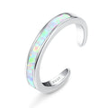 Fansilver S925 Sterling Silver Toe Rings for Women Adjustable White Gold Plated Flower Cz Snake Twist Opal - Visuel 8 | SAMAG