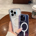 Luxury Wireless Charging For Magsafe Magnetic Phone Case For iPhone 17 16 15 14 11 12 13 Pro Max Shockproof Transparent Cover