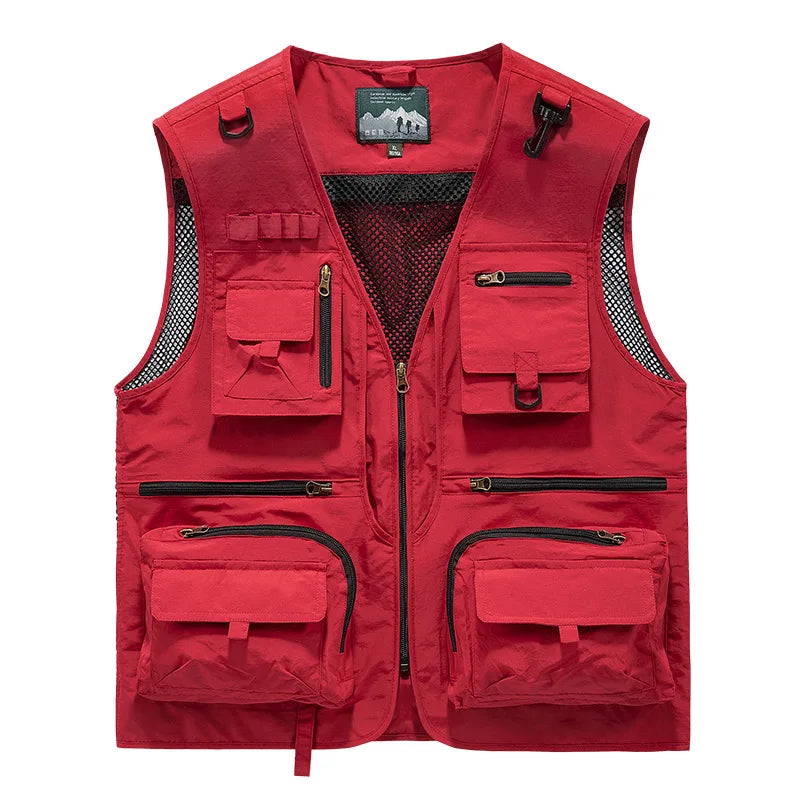 Men's Fishing Vest Breathable Multi Pocket Outdoor Mountaineering Cycling Camping Travel Photography Men's Sports Vest