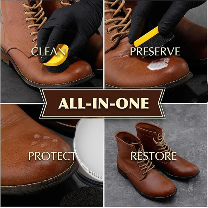 Professional Lanolin Leather Care Cream Shoe Conditioner Waterproof Wax Polish for Boots Bags Sofa Seat Repair & Shining Balsam
