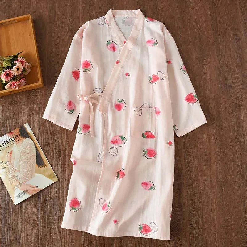 Japanese-style Kimono Pajamas Summer New 100% Cotton | SAMAG