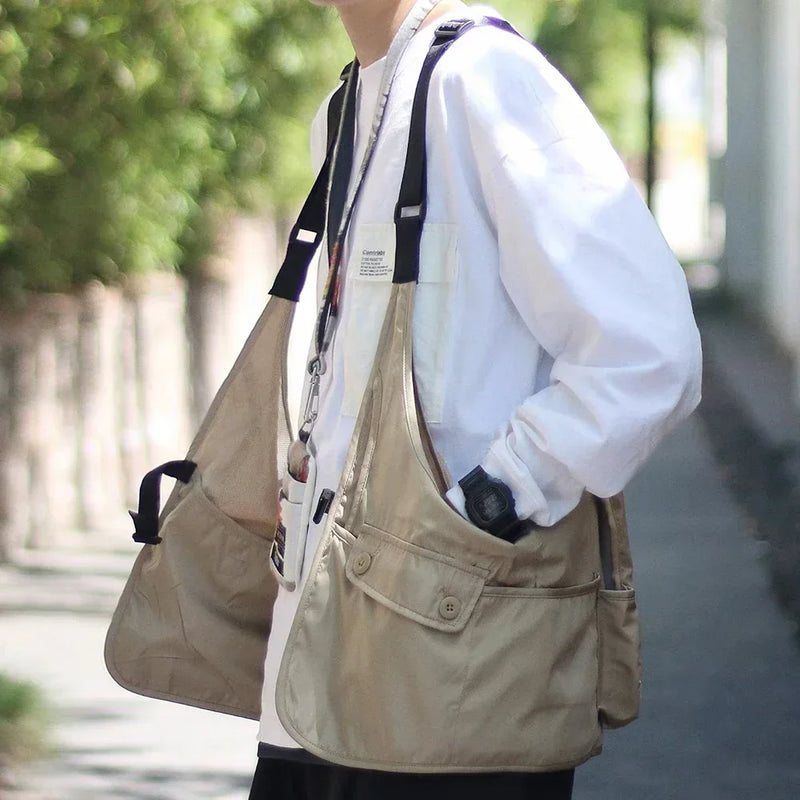 Men Vests Fashion Casual Big Pocket Hip Hop Streetwear Japanese Harajuku Y2k Top Slight Stretch Sleeveless