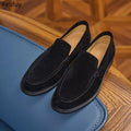 Men's Cow Suede Loafers Slip On Casual Shoes Comfortable Flat Driving Moccasins Fashion Lazy Loafers For Men Daily Wear Shoes