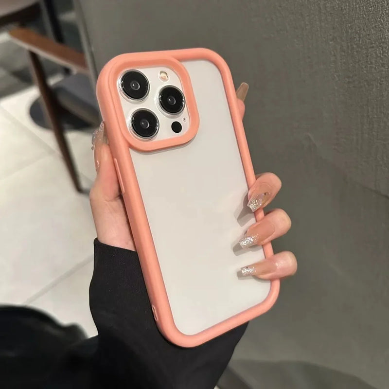 Luxury Transparent Candy Phone Case For iPhone 11 12 13 14 15 16 Pro Max Shockproof Clear Bumper Cases Cover