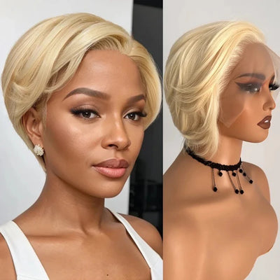 Short Bob Wig Brown Synthetic Lace Front For Women Pixie | SAMAG