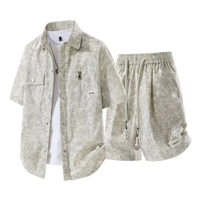 Men's Summer Casual Versatile Fashionable Cool Short - Sleeved Shirt And Set Trendy Business Outfit - View 6 | SAMAG