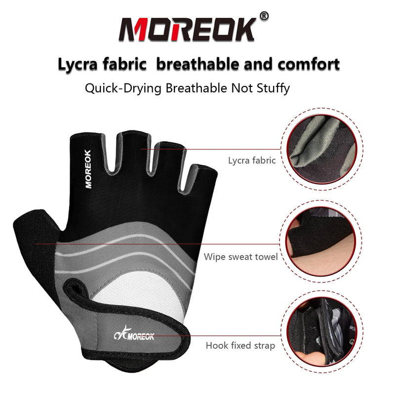 MOREOK Cycling Gloves Half Finger Bike 5MM Silicone Pads - View 2 | SAMAG
