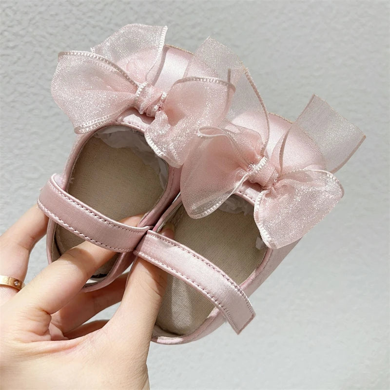 Spring Autumn Baby Girls Shoes Comfortable Infant Shoes Newborn Birthday Gift Soft Soled Toddler Kids Bow Princess Shoes