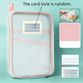 A4 Zipper File Bag Nylon Documents Storage Three Layers Thick Mesh Fabric Transparent Pouch for Books Office Students Supplies