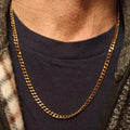 Hiphop Heavy Cuban Link Chains Necklaces Male Gold Color Stainless Steel Long Neck Necklace For Men Women Jewelry 2023 Collares