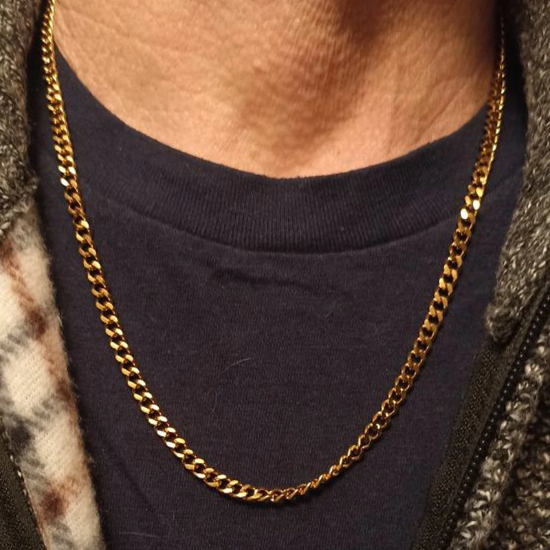 Hiphop Heavy Cuban Link Chains Necklaces Male Gold Color Stainless Steel Long Neck Necklace For Men Women Jewelry 2023 Collares