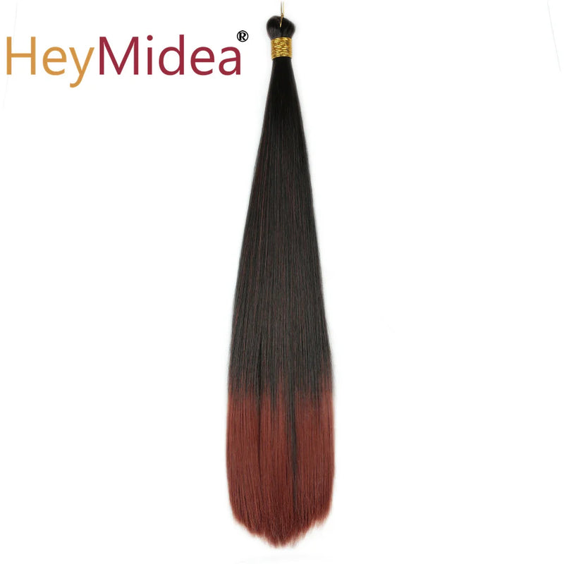 22-28Inch Straight Pony Hair Bundles Crochet Braids Hair Silky Colorful Synthetic Braiding Hair Ombre Synthetic Hair For Women