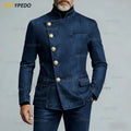 Fashion Denim Suits  Sets for Men High Quality Single Breasted Regular Length 2 Piece Jacket And Pants Casual Costumes Hommes