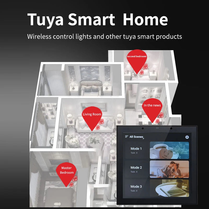 4 Inch Android 11 Tuya Smart Home Wall Amplifier Audio WiFi Alexa  Remote Control  Speakers Home Background  Amplificador Sets
