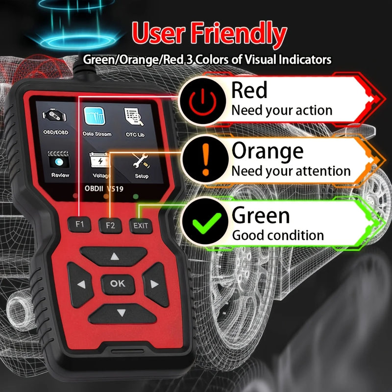 Professional V519 Obd2 Scanner Diagnostic Tool Real Time Code Reader Check Engine Light Scan Tool for All Obdii Cars since 2003