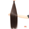 Gladys 28 Inch Crochet Braids Hair 3PCS 300g Synthetic Orange 60MW Ombre Brown T1B-330-276 Straight Braiding Hair Soft Pony Hair