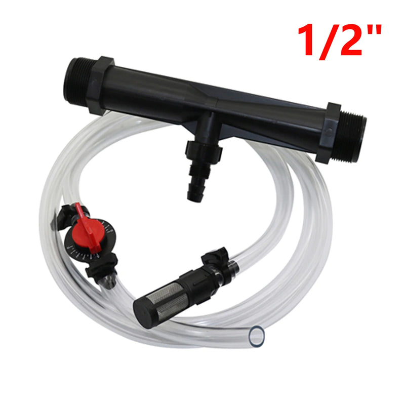 Automatic Fertilizer Kit 1/2'' 3/4" 1"Male Thread Venturi Fertilizer Injector With Flow Control Switch  Filter Hose Pipe Clamp