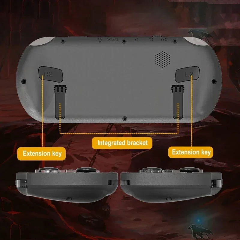 Game Player Handheld 4.5in IPS Screen Two Player Games+Game Handle Retro Video Game Console 64G 20000+ Game for PS1/GBA/SFC/MAME