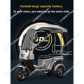 3-Wheel Electric Tricycle with Canopy Non-Tipping Wobble Scooter for Food Delivery & Courier Riders