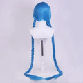 LOL Jinx Cosplay Wig Long Braided Blue The Loose Cannon Wig Braid Heat Resistant Synthetic Hair Anime Wigs + WigCap