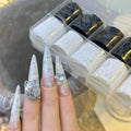 10 Rolls/Box New Black&White Lace Nail Transfer Stickers Sexy Lace Flower Full Wraps Nail Decals DIY French Manicure Decorations