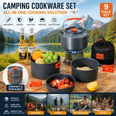 Outdoor Camping Cookware Set Food Grade Aluminum Portable | SAMAG